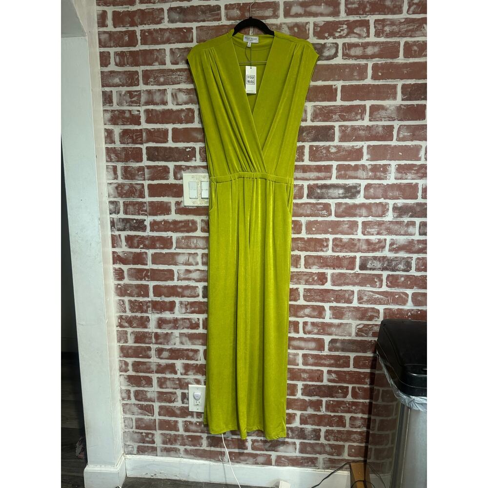 NWT Ripley Rader Classic Jumpsuit Chartreuse Green Wide Leg Pockets Size 2 Small - Picture 2 of 12